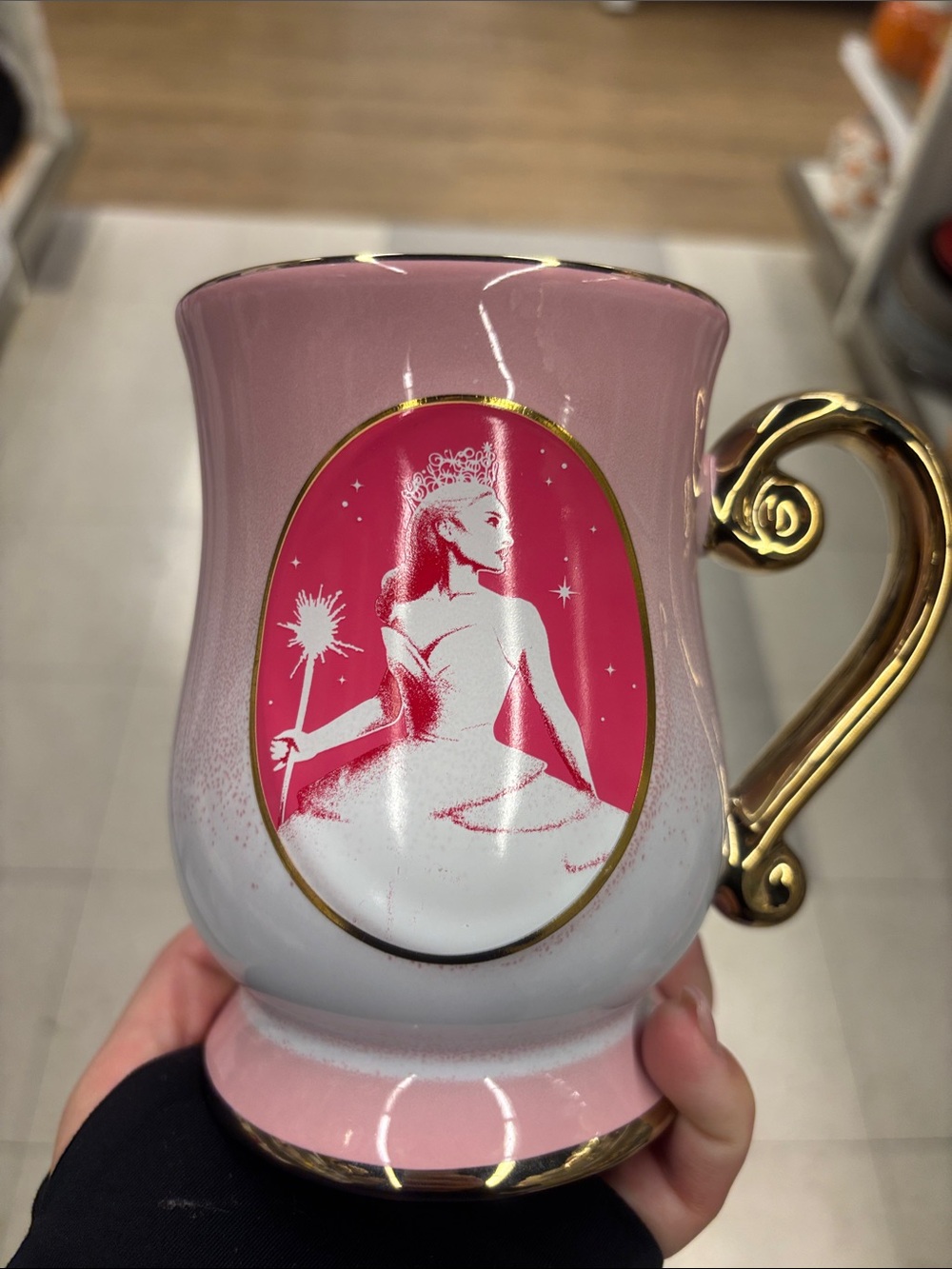 Pink & White Princess Ceramic Mug with Gold Handle - Bath & Body Accent